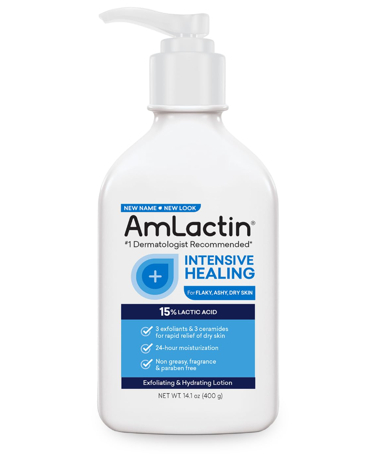 la crème AmLactin Intensive Healing avec 15% d’acide lactique pour traiter la kératose pilaire