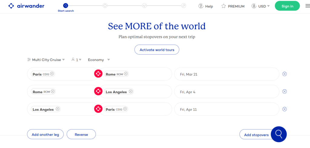 Air Wander vous permet d’ajouter une escale de plusieurs jours dans une ville intermédiaire